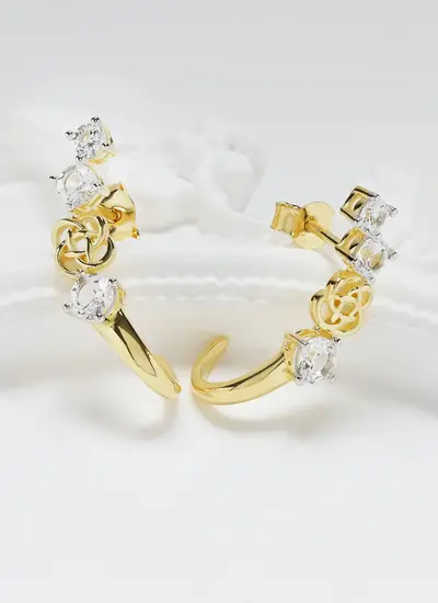 14K Gold Vermeil Celtic Knot Earrings 